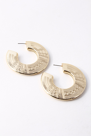 Antique Multi Design Engraved Circle Stud Earring 5ECI3